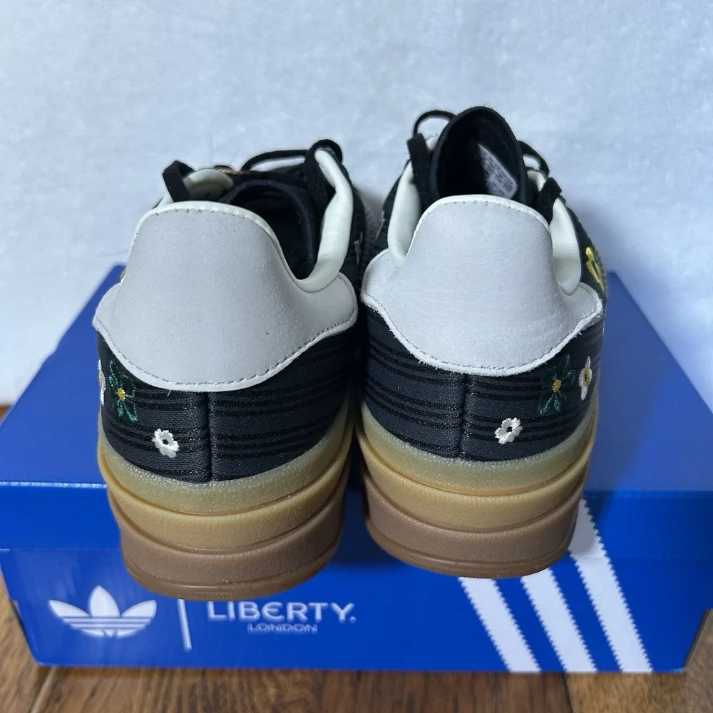 Adidas Womens Size 10 Gazelle Bold Liberty London Platform Core Black Shoes